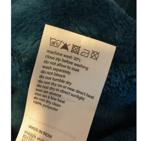 Vintage Mountain Wearhouse blue teal zip up teddy plush hoodie EUC - Picture 5 of 5